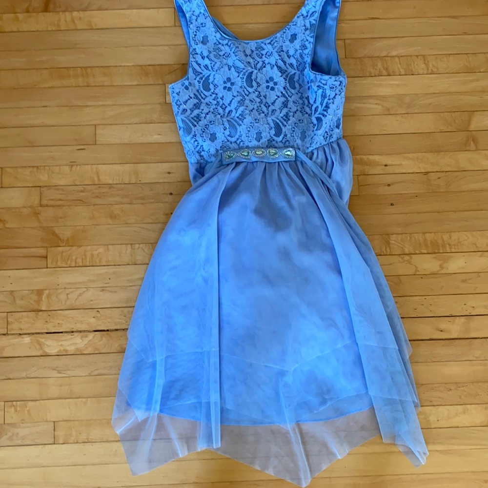 Light blue lace tulle dress 14